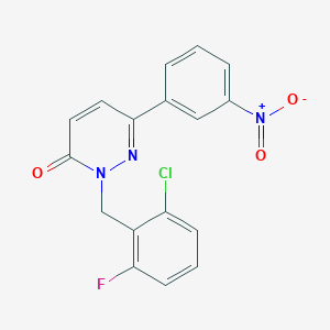 molecular formula C17H11ClFN3O3 B2756099 2-(2-氯-6-氟苄基)-6-(3-硝基苯基)吡啶并[3,2H]-酮 CAS No. 941930-55-8