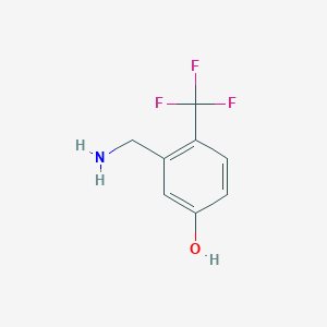 molecular formula C8H8F3NO B2756108 5-羟基-2-(三氟甲基)苄胺 CAS No. 1243285-21-3