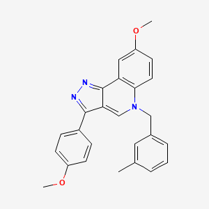 molecular formula C26H23N3O2 B2756109 8-methoxy-3-(4-methoxyphenyl)-5-(3-methylbenzyl)-5H-pyrazolo[4,3-c]quinoline CAS No. 866349-51-1