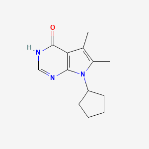 molecular formula C13H17N3O B2756113 7-cyclopentyl-5,6-dimethyl-7H-pyrrolo[2,3-d]pyrimidin-4-ol CAS No. 103026-49-9