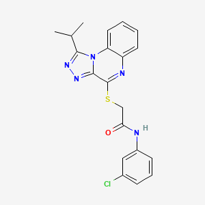 molecular formula C20H18ClN5OS B2756126 N-(3-chlorophenyl)-2-[(1-isopropyl[1,2,4]triazolo[4,3-a]quinoxalin-4-yl)thio]acetamide CAS No. 1358825-83-8