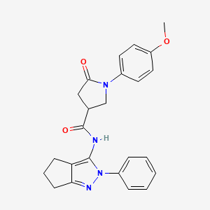1-(4-methoxyphenyl)-5-oxo-N-(2-phenyl-2,4,5,6-tetrahydrocyclopenta[c]pyrazol-3-yl)pyrrolidine-3-carboxamide