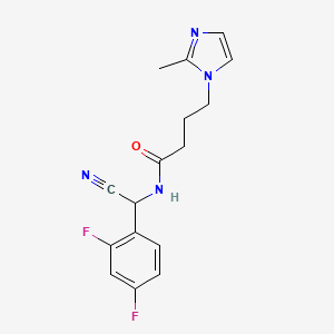 molecular formula C16H16F2N4O B2756138 N-[cyano(2,4-difluorophenyl)methyl]-4-(2-methyl-1H-imidazol-1-yl)butanamide CAS No. 1355787-59-5