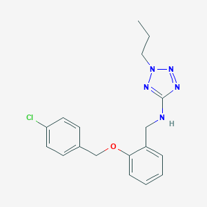 molecular formula C18H20ClN5O B275615 N-{2-[(4-chlorobenzyl)oxy]benzyl}-2-propyl-2H-tetrazol-5-amine 