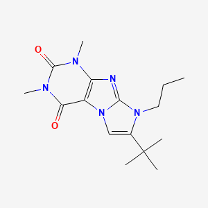molecular formula C16H23N5O2 B2756153 7-(tert-butyl)-1,3-dimethyl-8-propyl-1H-imidazo[2,1-f]purine-2,4(3H,8H)-dione CAS No. 919012-86-5