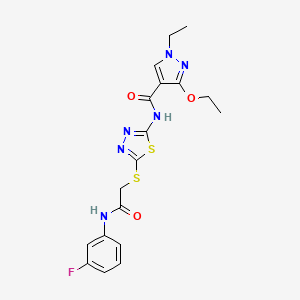 3-ethoxy-1-ethyl-N-(5-((2-((3-fluorophenyl)amino)-2-oxoethyl)thio)-1,3,4-thiadiazol-2-yl)-1H-pyrazole-4-carboxamide