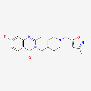 7-Fluoro-2-methyl-3-[[1-[(3-methyl-1,2-oxazol-5-yl)methyl]piperidin-4-yl]methyl]quinazolin-4-one