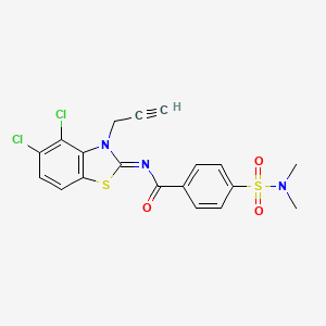 molecular formula C19H15Cl2N3O3S2 B2756172 N-(4,5-dichloro-3-prop-2-ynyl-1,3-benzothiazol-2-ylidene)-4-(dimethylsulfamoyl)benzamide CAS No. 868377-41-7