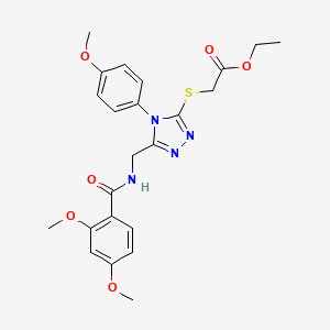 ethyl 2-((5-((2,4-dimethoxybenzamido)methyl)-4-(4-methoxyphenyl)-4H-1,2,4-triazol-3-yl)thio)acetate