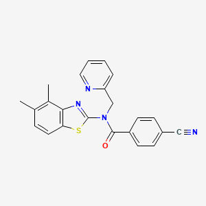 4-cyano-N-(4,5-dimethylbenzo[d]thiazol-2-yl)-N-(pyridin-2-ylmethyl)benzamide