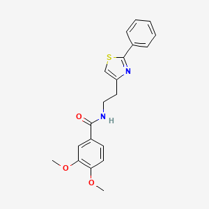 molecular formula C20H20N2O3S B2756194 3,4-dimethoxy-N-[2-(2-phenyl-1,3-thiazol-4-yl)ethyl]benzamide CAS No. 863512-91-8