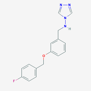 molecular formula C16H15FN4O B275621 N-{3-[(4-fluorobenzyl)oxy]benzyl}-4H-1,2,4-triazol-4-amine 