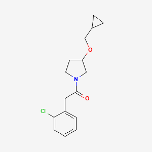molecular formula C16H20ClNO2 B2756210 2-(2-Chlorophenyl)-1-(3-(cyclopropylmethoxy)pyrrolidin-1-yl)ethanone CAS No. 2034307-15-6