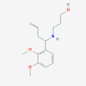molecular formula C15H24ClNO3 B2756228 3-{[1-(2,3-Dimethoxyphenyl)but-3-en-1-yl]amino}propan-1-ol CAS No. 1052526-07-4