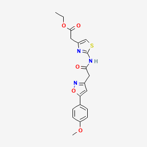 Ethyl 2-(2-(2-(5-(4-methoxyphenyl)isoxazol-3-yl)acetamido)thiazol-4-yl)acetate