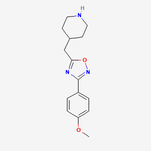 molecular formula C15H19N3O2 B2756237 4-{[3-(4-Methoxyphenyl)-1,2,4-oxadiazol-5-yl]methyl}piperidine CAS No. 1400540-41-1
