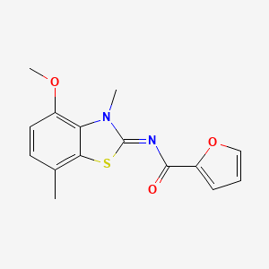 molecular formula C15H14N2O3S B2756252 (Z)-N-(4-甲氧基-3,7-二甲基苯并[d]噻唑-2(3H)-基)呋喃-2-甲酰胺 CAS No. 851080-57-4