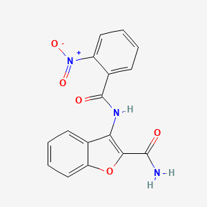 molecular formula C16H11N3O5 B2756253 3-(2-Nitrobenzamido)benzofuran-2-carboxamide CAS No. 898373-34-7