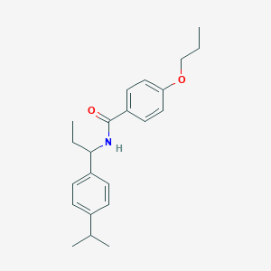 molecular formula C22H29NO2 B275626 N-[1-(4-isopropylphenyl)propyl]-4-propoxybenzamide 
