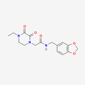 N-(1,3-benzodioxol-5-ylmethyl)-2-(4-ethyl-2,3-dioxopiperazin-1-yl)acetamide