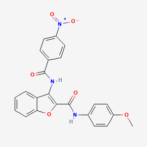 molecular formula C23H17N3O6 B2756281 N-(4-甲氧基苯基)-3-(4-硝基苯甲酰胺基)-1-苯并呋喃-2-甲酰胺 CAS No. 887873-06-5
