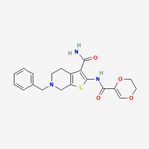 6-Benzyl-2-(5,6-dihydro-1,4-dioxine-2-carboxamido)-4,5,6,7-tetrahydrothieno[2,3-c]pyridine-3-carboxamide