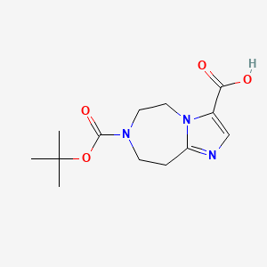 molecular formula C13H19N3O4 B2756294 5,6,8,9-Tetrahydro-Imidazo[1,2-A][1,4]Diazepine-3,7-Dicarboxylic Acid 7-Tert-Butyl Ester CAS No. 1251003-47-0