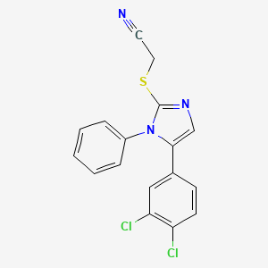 2-((5-(3,4-dichlorophenyl)-1-phenyl-1H-imidazol-2-yl)thio)acetonitrile