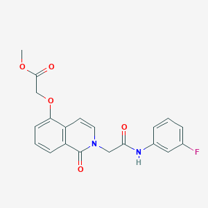 molecular formula C20H17FN2O5 B2756297 甲基 2-[2-[2-(3-氟苯胺基)-2-氧代乙基]-1-氧代异喹啉-5-基]氧基乙酸酯 CAS No. 868225-00-7