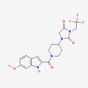 1-[1-(6-methoxy-1H-indole-2-carbonyl)piperidin-4-yl]-3-(2,2,2-trifluoroethyl)imidazolidine-2,4-dione