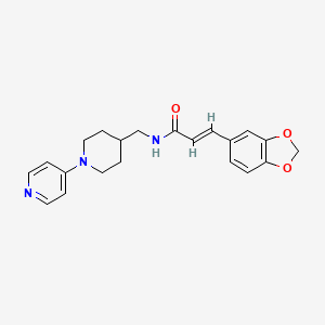 (E)-3-(benzo[d][1,3]dioxol-5-yl)-N-((1-(pyridin-4-yl)piperidin-4-yl)methyl)acrylamide