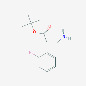 molecular formula C14H20FNO2 B2756313 Tert-butyl 3-amino-2-(2-fluorophenyl)-2-methylpropanoate CAS No. 2248394-88-7