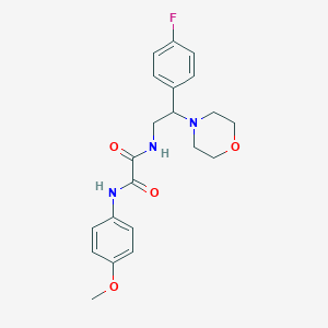 molecular formula C21H24FN3O4 B2756317 N1-(2-(4-氟苯基)-2-吗啉基乙基)-N2-(4-甲氧苯基)草酰胺 CAS No. 941871-23-4
