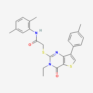 N-(2,5-dimethylphenyl)-2-{[3-ethyl-7-(4-methylphenyl)-4-oxo-3,4-dihydrothieno[3,2-d]pyrimidin-2-yl]sulfanyl}acetamide