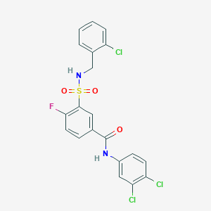 3-[(2-chlorophenyl)methylsulfamoyl]-N-(3,4-dichlorophenyl)-4-fluorobenzamide