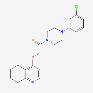 molecular formula C21H24ClN3O2 B2756322 1-(4-(3-Chlorophenyl)piperazin-1-yl)-2-((5,6,7,8-tetrahydroquinolin-4-yl)oxy)ethanone CAS No. 1795357-39-9