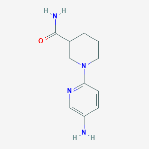 molecular formula C11H16N4O B2756324 1-(5-Aminopyridin-2-yl)piperidine-3-carboxamide CAS No. 953726-10-8