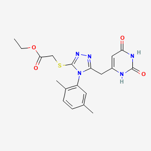 ethyl 2-[[4-(2,5-dimethylphenyl)-5-[(2,4-dioxo-1H-pyrimidin-6-yl)methyl]-1,2,4-triazol-3-yl]sulfanyl]acetate