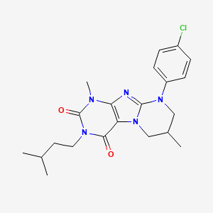 9-(4-chlorophenyl)-3-isopentyl-1,7-dimethyl-6,7,8,9-tetrahydropyrimido[2,1-f]purine-2,4(1H,3H)-dione