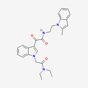 molecular formula C27H30N4O3 B2756329 2-(1-(2-(diethylamino)-2-oxoethyl)-1H-indol-3-yl)-N-(2-(2-methyl-1H-indol-1-yl)ethyl)-2-oxoacetamide CAS No. 893984-82-2