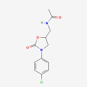 molecular formula C12H13ClN2O3 B2756335 N-((3-(4-chlorophenyl)-2-oxooxazolidin-5-yl)methyl)acetamide CAS No. 104392-70-3