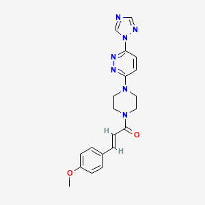 (E)-1-(4-(6-(1H-1,2,4-triazol-1-yl)pyridazin-3-yl)piperazin-1-yl)-3-(4-methoxyphenyl)prop-2-en-1-one