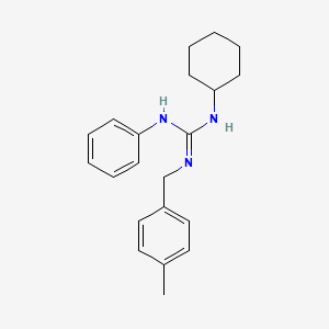 molecular formula C21H27N3 B2756338 N-cyclohexyl-N'-(4-methylbenzyl)-N''-phenylguanidine CAS No. 338400-53-6