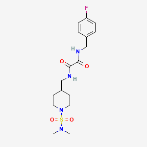 molecular formula C17H25FN4O4S B2756341 N1-((1-(N,N-dimethylsulfamoyl)piperidin-4-yl)methyl)-N2-(4-fluorobenzyl)oxalamide CAS No. 2034294-62-5