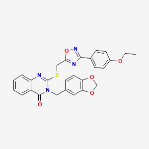 3-(benzo[d][1,3]dioxol-5-ylmethyl)-2-(((3-(4-ethoxyphenyl)-1,2,4-oxadiazol-5-yl)methyl)thio)quinazolin-4(3H)-one