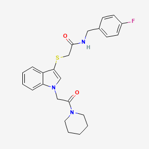 N-(4-fluorobenzyl)-2-((1-(2-oxo-2-(piperidin-1-yl)ethyl)-1H-indol-3-yl)thio)acetamide