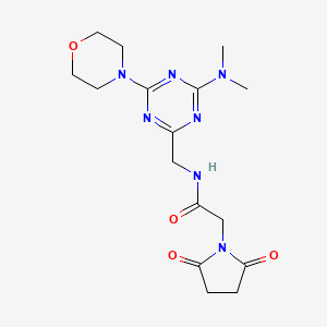 N-((4-(dimethylamino)-6-morpholino-1,3,5-triazin-2-yl)methyl)-2-(2,5-dioxopyrrolidin-1-yl)acetamide