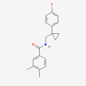 N-((1-(4-fluorophenyl)cyclopropyl)methyl)-3,4-dimethylbenzamide