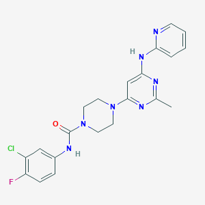 N-(3-chloro-4-fluorophenyl)-4-(2-methyl-6-(pyridin-2-ylamino)pyrimidin-4-yl)piperazine-1-carboxamide