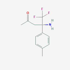 (4S)-4-amino-5,5,5-trifluoro-4-(4-methylphenyl)pentan-2-one